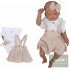 Zyzio&Zuzia kislány,3 részes ,muszlin alkalmi nyári szett -bézs
