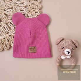 Kazum dupla bordázott anyagú sapka fülekkel-rosy dream