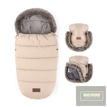 PETITE&MARS Téli szett Comfy 4in1 bundazsák + kézmelegítő kesztyű babakocsira Furry Rose Petal