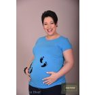 Kismamapóló fehér tappancsos- rövid ujjú-sötétkék,szürke,világoskék