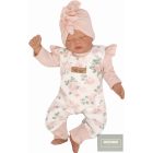 Zyzio&Zuzia 4 részes,virágmintás kislány szett:body+sapka+nadrág+sál