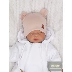   Zyzio&Zuzia -dupla pamut sapka,fülecskékkel -púder rózsaszín