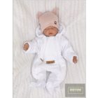 Zyzio&Zuzia -dupla pamut sapka,fülecskékkel -púder rózsaszín