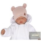 Zyzio&Zuzia -dupla pamut sapka,fülecskékkel -púder rózsaszín