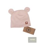 Zyzio&Zuzia -dupla pamut sapka,fülecskékkel -púder rózsaszín