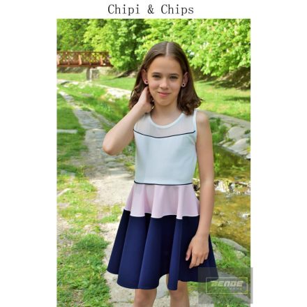 Chipi&Chips nagylány újjatlan kék/rózsaszín