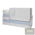 Lorelli Maxi Plus kombi ágy 70x160 -Trio White/Baby Blue