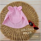 Zyzio&Zuzia Muszlin nyári füles sapka babáknak -rózsaszín