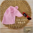 Zyzio&Zuzia Muszlin nyári füles sapka babáknak -rózsaszín