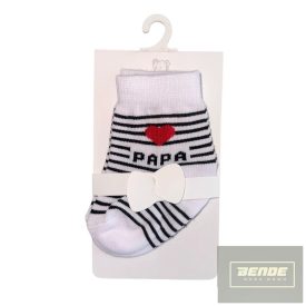   Topp Teddy Teddy bokazokni első hónapokra fehér sötétkék csíkos-papa