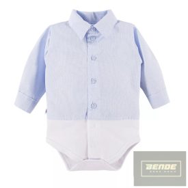   EEVI CEREMONY Állógalléros kisfiú ing-body-kék-hálómintás