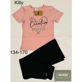 Killy púder ,feliratos , rövid ujjú felső -2026 tavasz