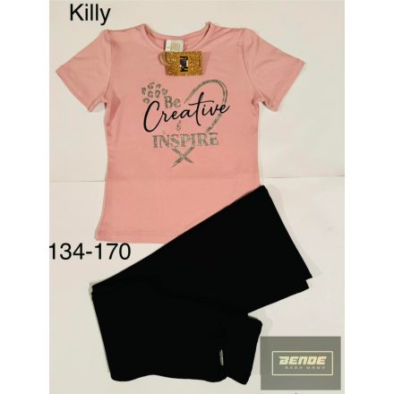 Killy púder ,feliratos , rövid ujjú felső -2026 tavasz