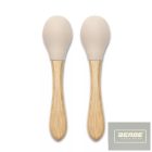 Lorelli szilikon kanalak bambusz nyéllel 2 db - Beige