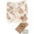 Zyzio&Zuzia -széles,turbán jellegű pamut fejpánt -bézs-barna virágokkal