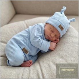   Zyzi&Zuzia Kazum 2 részes baba szett ,cipzáras rugdalózó és sapka-baby blue
