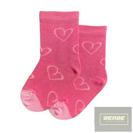 Topp Baba zokni/Bokazokni rózsaszín alap kontúr szívek