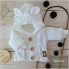 Zyzio&Zuzia kötött kapucnis kardigán-fehér