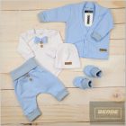 Zyzio&Zuzia 5 részes  keresztelőruha szett ,rugdalózóval , babakék