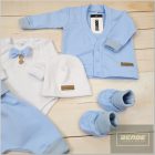 Zyzio&Zuzia 5 részes  keresztelőruha szett ,rugdalózóval , babakék
