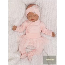   Zyzio&Zuzia 3 részes kislány szett :Body+nadrág+fejpánt /barack