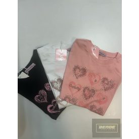 Nagylány rövid ujjú felső szívecskés