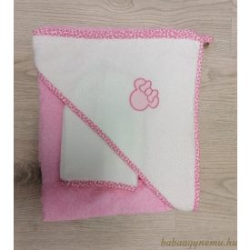   Frottír kapucnis babakifogó-törölköző  110 x105 cm lányos színek