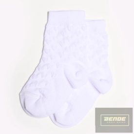 Topp Baba zokni/Bokazokni fehér dudor szívekkel