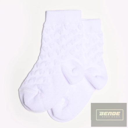 Topp Baba zokni/Bokazokni fehér dudor szívekkel