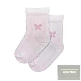 Topp Baba zokni/Bokazokni fehér azsúr mintás masni