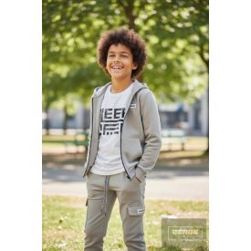   Chipi&Chips fiú 2 részes szabadidő együttes-halvány szürke 2026 tavasz