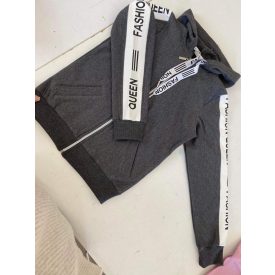   Chipi&Chips nagylány,bolyhos pamut kapucnis kardigán/szürke