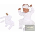 Zyzio&Zuzia 3 részes kislány szett :Body+nadrág+fejpánt /fehér