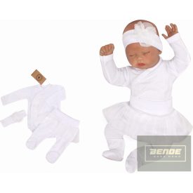   Zyzio&Zuzia 3 részes kislány szett :Body+nadrág+fejpánt /fehér
