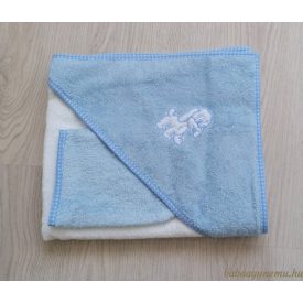   Frottír kapucnis babakifogó-törölköző  80x105 cm fiús színek