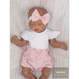   Zyzio&Zuzia 3 részes nyári szett,bady+bugyi+fejpánt-rózsa-pöttyös