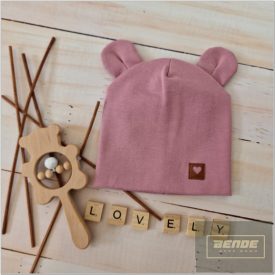 Zyzio&Zuzia -dupla pamut sapka,fülecskékkel - heather
