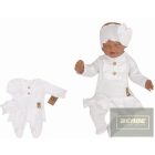 Zyzio&Zuzia  FODROS rugdalózó + FEJPÁNT SZETT fehér