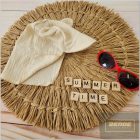 Zyzio&Zuzia Muszlin nyári füles sapka babáknak -bézs