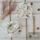 Zyzio&Zuzia TURBÁNSAPKA + Kendő rózsaszín virágos