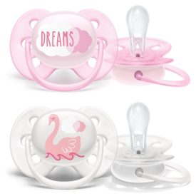   Philips AVENT SCF222/02 Ultrasoft Text játszócumi 0-6hó lányos 2db