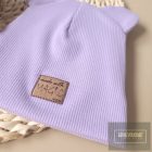 Kazum dupla bordázott anyagú sapka fülekkel-világos lila