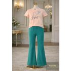 Killy púder ,feliratos ,virág mintás rövid ujjú felső -2026 tavasz