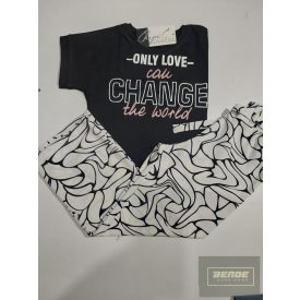 Chipi & Chips fekete feliratos felső-Only Love...