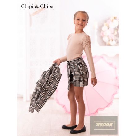 Chipi&Chips szett: kockás szoknyashort kabáttal