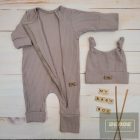 Kazum 2 részes baba szett ,cipzáras rugdalózó és sapka-sweet praline