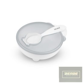 Akuku etetőtál tetővel és kanállal fehér 250 mi