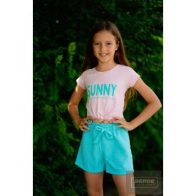 Chipi & Chips rövid fazonú megkötős póló-púder -zöld