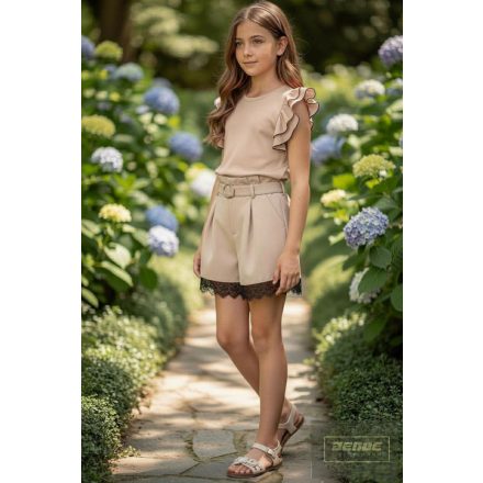 Chipi&Chip fehér ,dupla  fodros ujjú  felső-bézs-2026 tavasz 