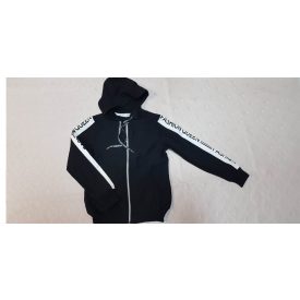   Chipi&Chips nagylány,bolyhos pamut kapucnis kardigán/fekete